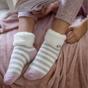 Purple Ladies Ribbed Cuff Thermal Bed Socks for Lounging Around, Image 4 of 5