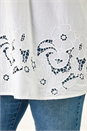 Ivory Curve Floral Cut Out Woven Top, Image 5 of 5