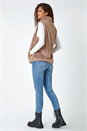Taupe Soft Sherpa Fleece Gilet, Image 3 of 5
