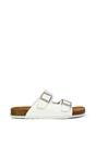 White XY LONDON White 'Star' Double Strap Buckle Up Summer Slip On Flat Sandals, Image 1 of 5