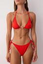 Red WOVCOR Red Triangle Bikini Set with Star Detail and Tie Side Bottom, Image 2 of 4