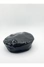 Black Wet Look Beret In Black, Image 2 of 4