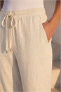 Stone Elastic Tie Waist Linen Blend Trouser, Image 4 of 4