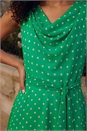 Green Polka Dot Cowl Neck Dress, Image 4 of 4