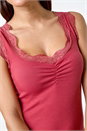 Biscuit Ruched Lace Trim Top, Image 5 of 5