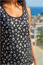 Black Foil Leopard Print Vest, Image 4 of 4