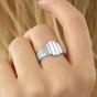 Silver Multiple Bar Layered Rectangular Sterling Silver Ring, Image 3 of 3