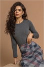 Grey Check Print Fluted Midi Skirt, Image 5 of 5