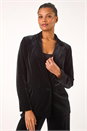 Black Velvet Double Breasted Blazer, Image 1 of 6