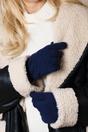 Navy Touch Screen Cable Knit Gloves - Fleece Lined, Image 3 of 4