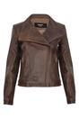 Brown Womens Leather Biker Jacket - Riga, Image 1 of 4