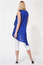 Royal Blue Sleeveless Asymmetric Necklace Top , Image 3 of 8