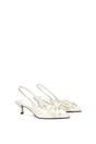 Ivory XY LONDON Ivory Slingback Kitten Heel Bow Pointed Toe Bridal Court Shoes, Image 3 of 6