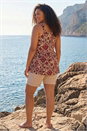 Maroon Curve Ikat Print Vest Top, Image 3 of 4