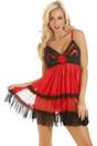 Red Sheer Mesh Babydoll With Thong, Image 4 of 5