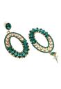Green AVANT-GARDE PARIS Green Diva Collection Green Mosaic Dangle Earrings, Image 3 of 5