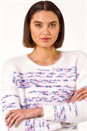 Ivory  Space Dye Fluffy Knit Jumper, Image 4 of 5