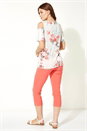 Multi  Tropical Floral Cold Shoulder Top, Image 3 of 4