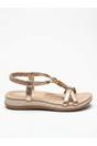 Gold iKrush Gold Saoirse Embellished Strappy Flat Sandals, Image 1 of 5