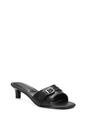 Black XY LONDON Black 'Romee' Slip On Low Kitten Heel Mule Sandals, Image 2 of 6