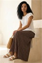 Chocolate Polka Dot Midi Skirt, Image 1 of 6