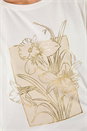 Ivory  Daffodil Print Cotton Tee, Image 5 of 5
