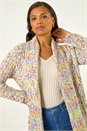 Ivory  Soft Knit Nep Longline Cardigan, Image 4 of 5