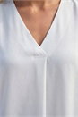 Ivory  V-Neck Sleeveless Pleat Chiffon Vest Top, Image 4 of 4