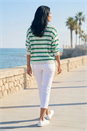 Green Striped Sequin Knit Jumper, Image 2 of 3