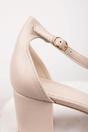 Beige Saoirse Minimalist Block Heel Ankle Sandals, Image 2 of 4