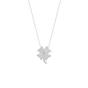 Silver Four Leaf Clover Sterling Silver Necklace - White, Image 1 of 5