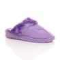 Lilac Faux Fur Lined Slip On Memory Foam Mules Slippers, Image 1 of 5