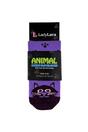 Purple 1 Pack Ladies Fluffy Animal Pattern Slipper Socks with Grips, Image 2 of 3