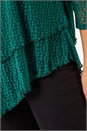 Green Burnout Double Asymmetric Hem Top, Image 5 of 5