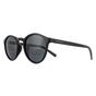 Black Round Shiny Black Grey Polarized Sunglasses, Image 2 of 4