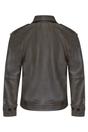Brown Cropped Oversized Trench Leather Jacket, Image 3 of 4