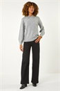Light Grey Faux Pearl Collar Jumper, Image 2 of 5