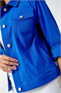 Royal Blue Stretch Pocket Detail Jacket, Image 4 of 5