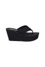 Black Diver Webbing Slip On Wedge Sandals, Image 3 of 4