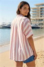 Light Pink Stripe Print Buttoned Shirt, Image 3 of 4