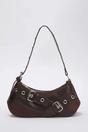 Dark Brown Baguette Shoulder Bag With Belt-Buckle Hardware, Image 1 of 3