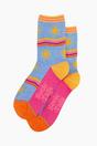 Blue Sunshine Waves Striped Bamboo Socks - Blue, Image 2 of 4