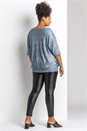 Silver Curve Shimmer Pleated Blouson Top, Image 3 of 5