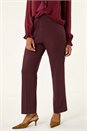 Wine Straight Leg Ponte Trouser, Image 4 of 5