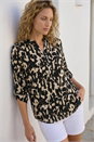 Natural  Abstract Ikat Print Shirt, Image 2 of 4