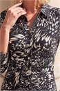 Black Petite Button Ruched Dress, Image 4 of 4