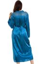 Teal Camille Lingerie Teal Full Length Long Sleeve Plain Satin Wrap, Image 4 of 5