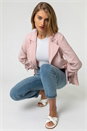Light Pink Tie Waist Longline Jacket, Image 3 of 5
