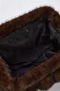 Brown Faux Fur Shoulder Bag for Women, Image 3 of 4