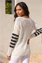Ivory  Stripe V-Neck Knit Jumper, Image 3 of 4